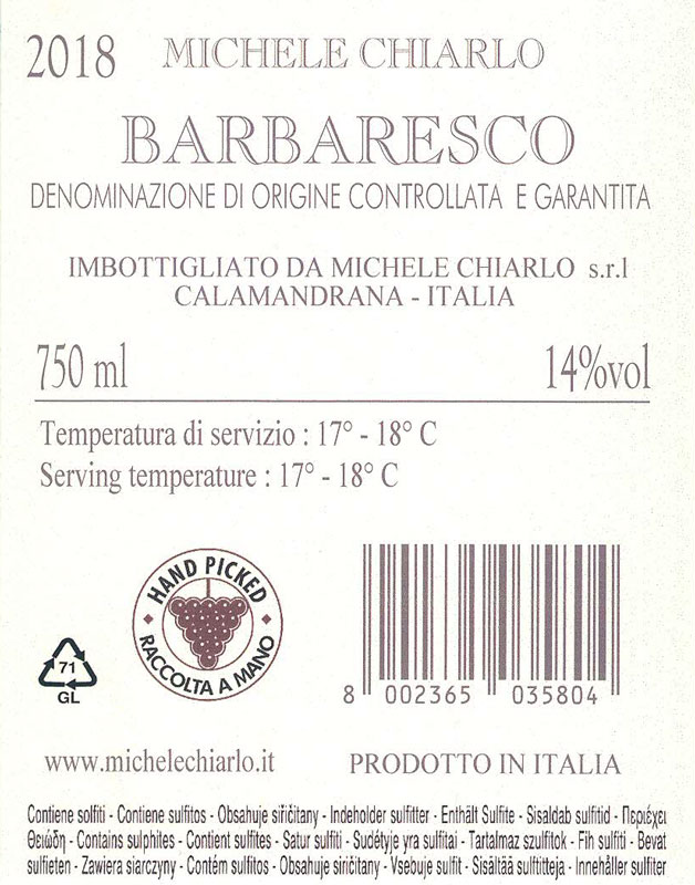 Barbaresco DOCG Reyna Svinando