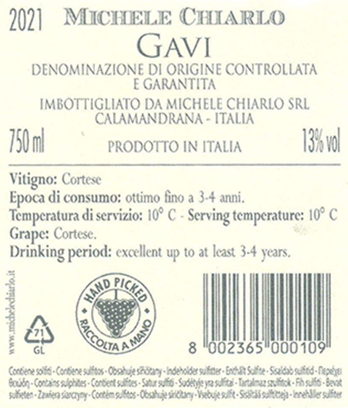 Gavi DOCG Le Marne Michele Chiarlo Svinando